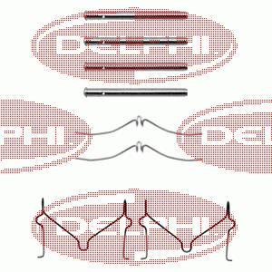 LX0143 Delphi Kit de molas de fixação de sapatas de disco dianteiras