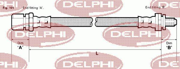 LH0464 Delphi Mangueira do freio traseira