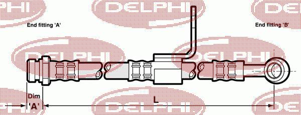 LH6047 Delphi Mangueira do freio dianteira direita