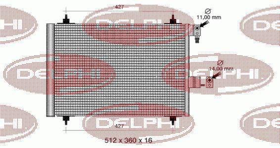 TSP0225411 Delphi Radiador de aparelho de ar condicionado