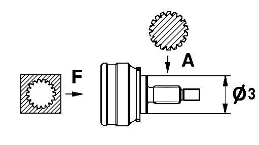 Junta homocinética externa dianteira para Audi 80 B1 82