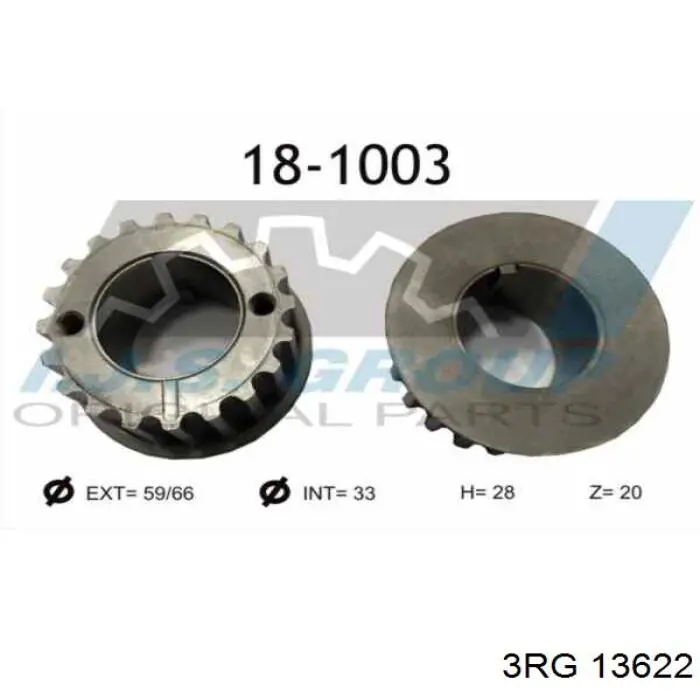 Engrenagem de cadeia da roda dentada de acionamento de cambota de motor 3RG 13622 preço, a partir de 17,96 USD