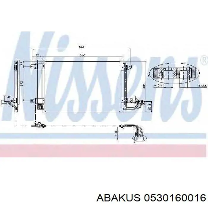 Radiador de aparelho de ar condicionado 0530160016 Depo/Loro/Abakus