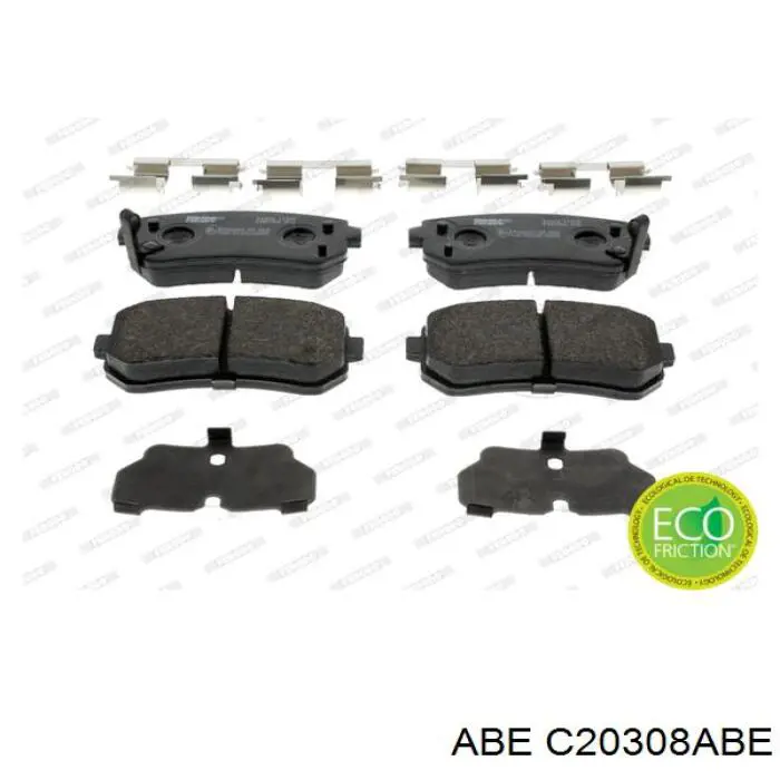 Compre C20308ABE ABE Sapatas do freio traseiras de disco