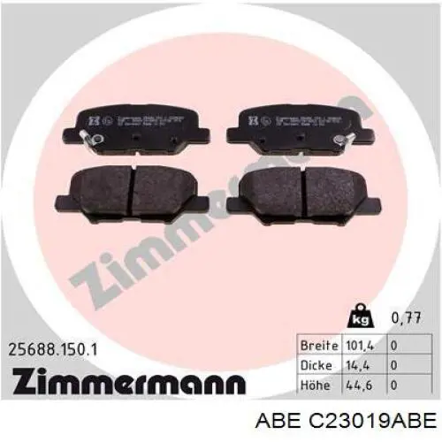 Sapatas do freio traseiras de disco ABE C23019ABE preço, a partir de 24,23 USD