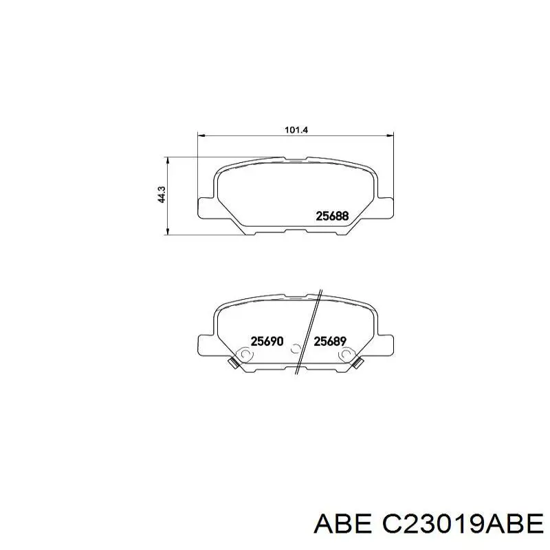 Compre C23019ABE ABE Sapatas do freio traseiras de disco