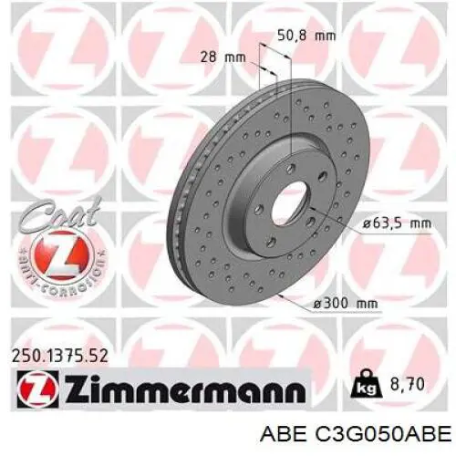 Disco do freio dianteiro ABE C3G050ABE preço, a partir de 54,83 USD