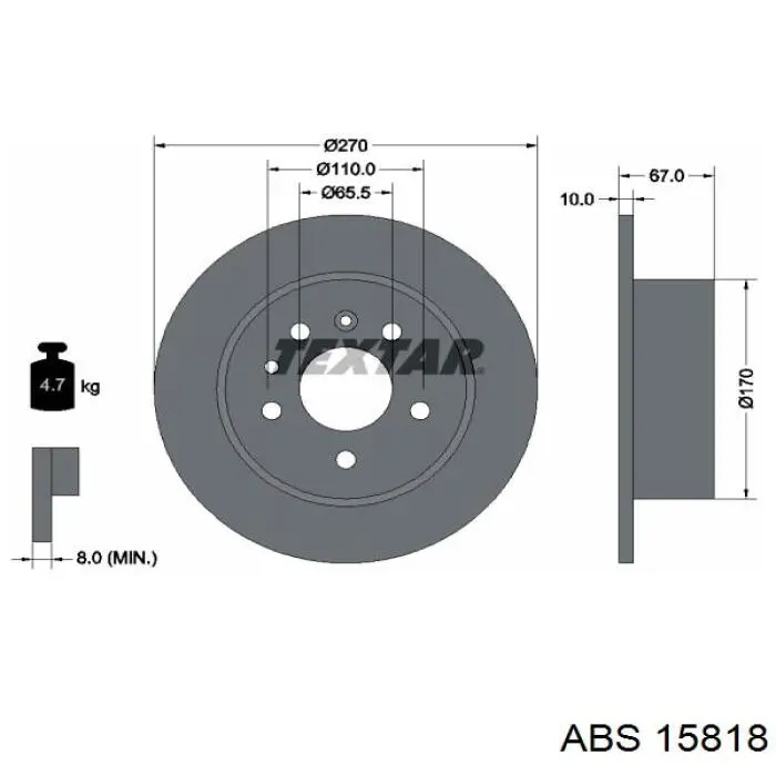 Compre 15818 ABS Disco do freio traseiro