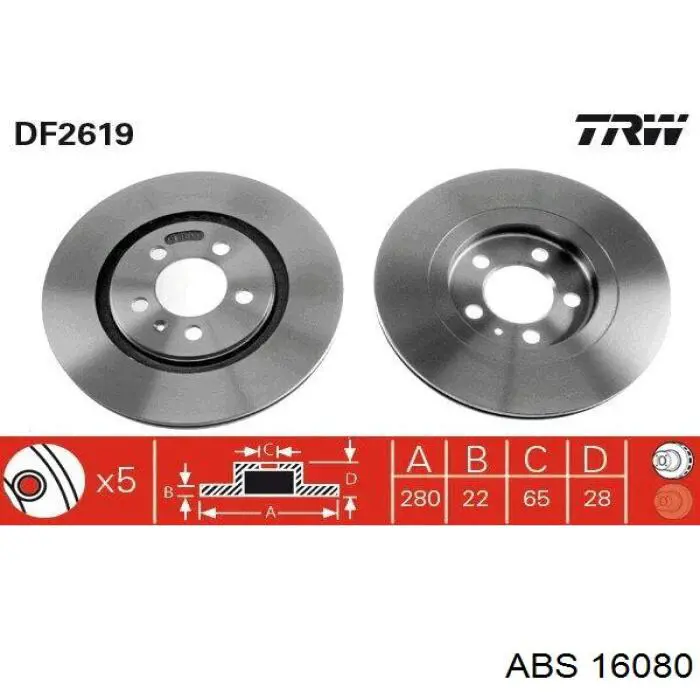 Compre 16080 ABS Disco do freio dianteiro