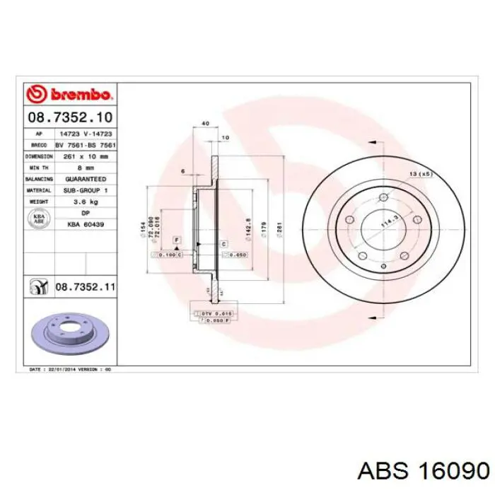 Compre 16090 ABS Disco do freio traseiro