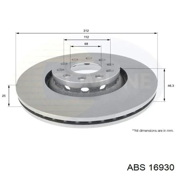 Disco do freio dianteiro ABS 16930 preço, a partir de 65,77 USD