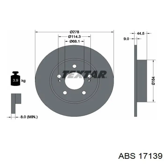 Compre 17139 ABS Disco do freio traseiro