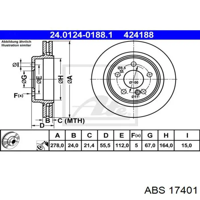 Compre 17401 ABS Disco do freio traseiro