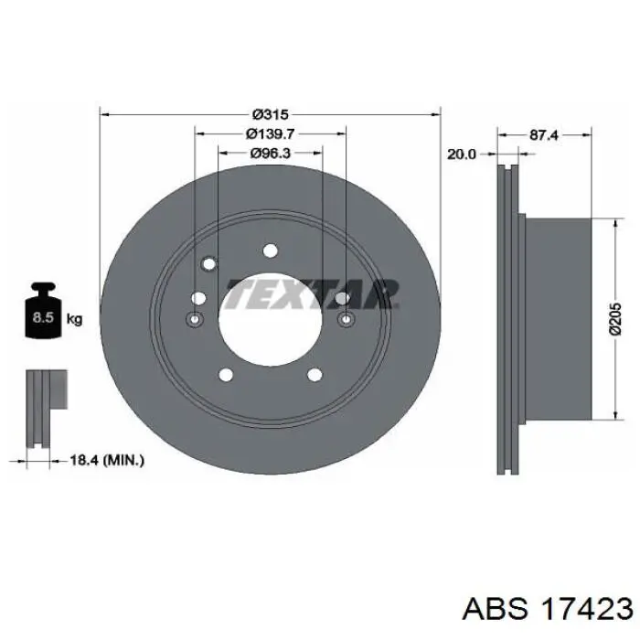 Compre 17423 ABS Disco do freio traseiro