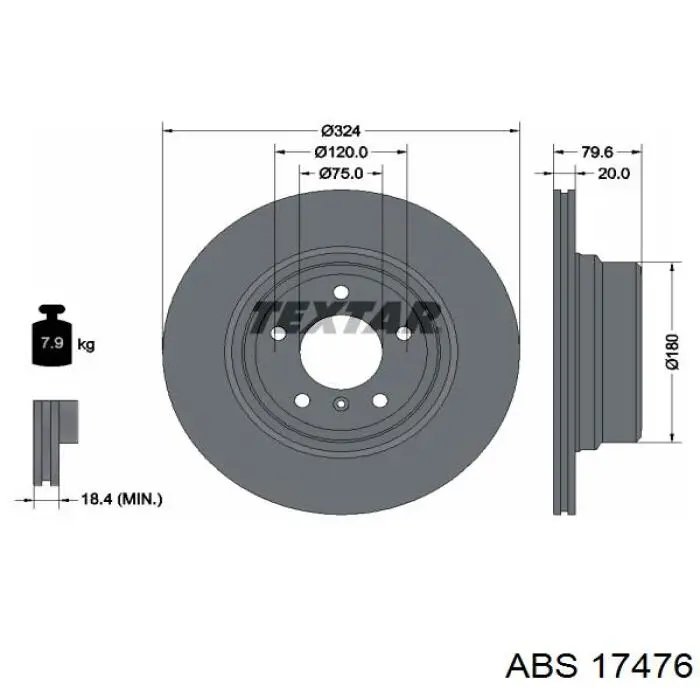 Compre 17476 ABS Disco do freio traseiro