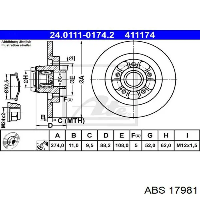 Compre 17981 ABS Disco do freio traseiro