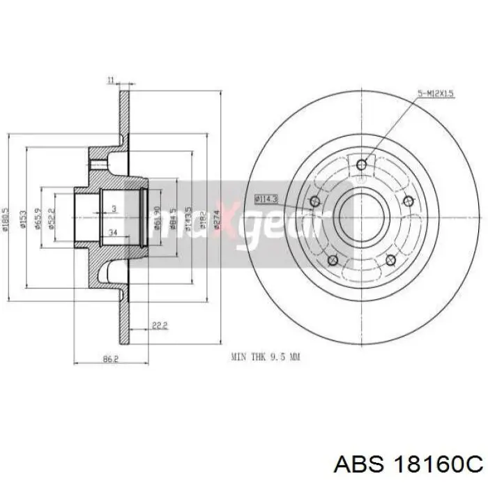 Compre 18160C ABS Disco do freio traseiro