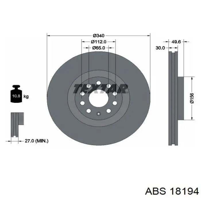 Disco do freio dianteiro ABS 18194 preço, a partir de 85,97 USD