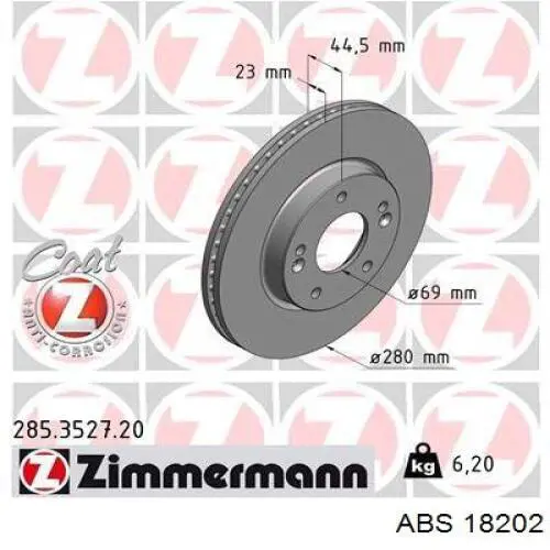 Disco do freio dianteiro ABS 18202 preço, a partir de 36,02 USD