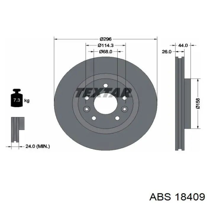Disco do freio dianteiro ABS 18409 preço, a partir de 47,52 USD