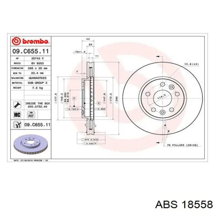 402066RN0A Nissan/Infiniti Disco do freio dianteiro