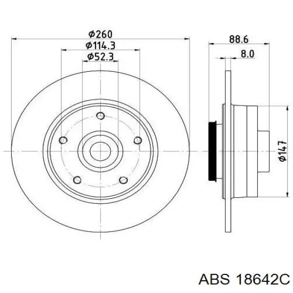 18642C ABS Disco do freio traseiro