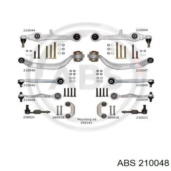 Compre 210048 ABS Braço oscilante inferior esquerdo de suspensão dianteira