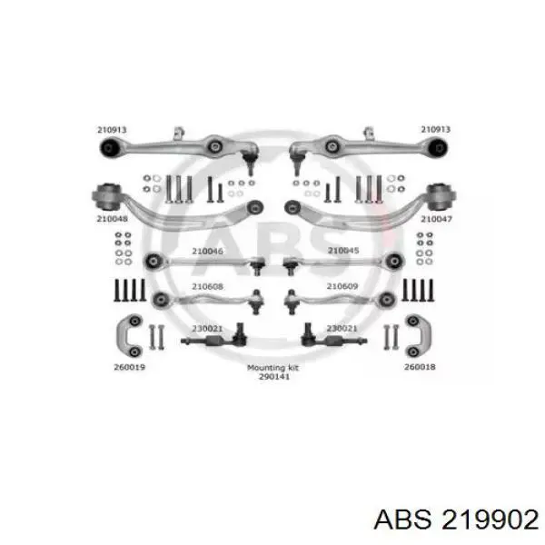 Kit de braços oscilantes de suspensão dianteira ABS 219902 preço, a partir de 285,10 USD
