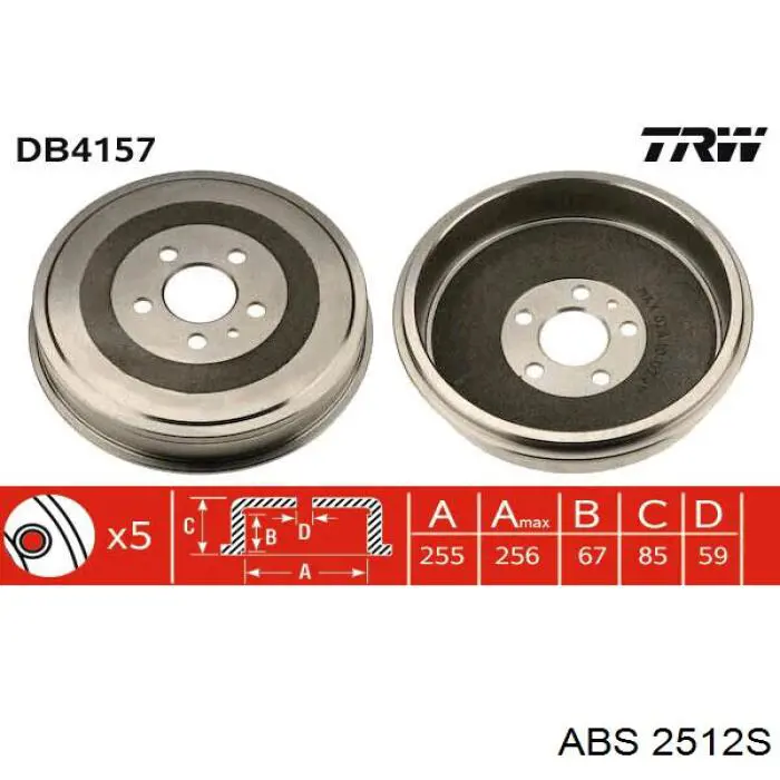 Compre 2512S ABS Tambor do freio traseiro