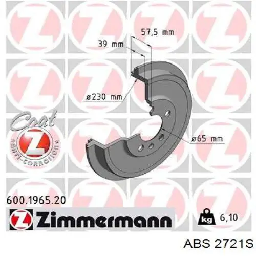 Compre 2721S ABS Tambor do freio traseiro