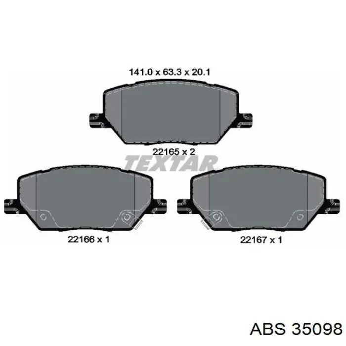 Sapatas do freio dianteiras de disco ABS 35098 preço, a partir de 46,01 USD