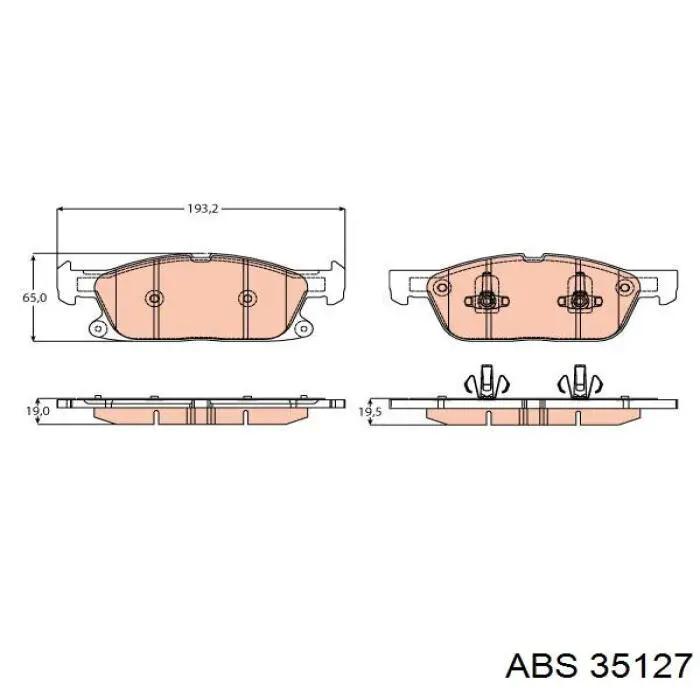 Sapatas do freio dianteiras de disco ABS 35127 preço, a partir de 57,79 USD