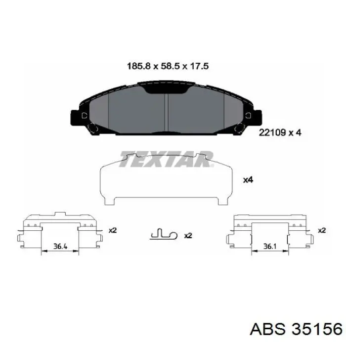 Sapatas do freio dianteiras de disco Ford 2290829 preço, a partir de 59,52 USD
