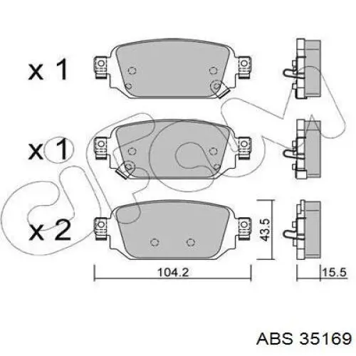Sapatas do freio traseiras de disco ABS 35169 preço, a partir de 38,23 USD