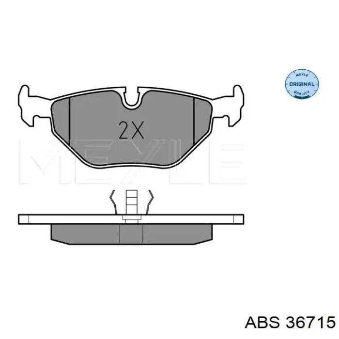 Compre 36715 ABS Sapatas do freio traseiras de disco