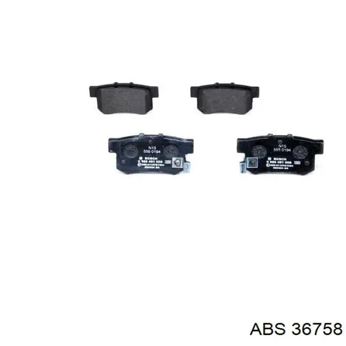 Compre 36758 ABS Sapatas do freio traseiras de disco