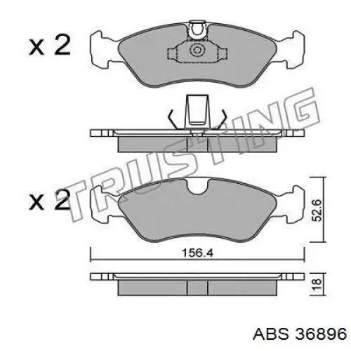 Sapatas do freio dianteiras de disco ABS 36896 preço, a partir de 23,74 USD