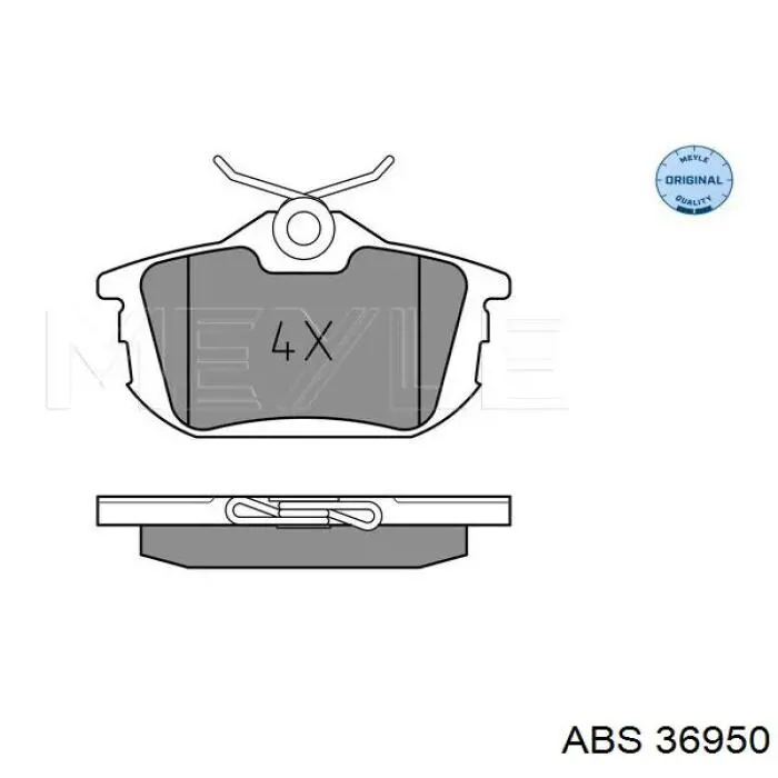 Compre 36950 ABS Sapatas do freio traseiras de disco
