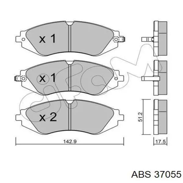 Sapatas do freio dianteiras de disco ABS 37055 preço, a partir de 29,22 USD