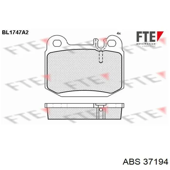Compre 37194 ABS Sapatas do freio traseiras de disco