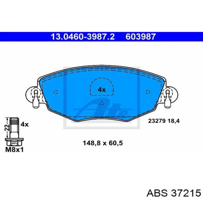 Compre 37215 ABS Sapatas do freio dianteiras de disco