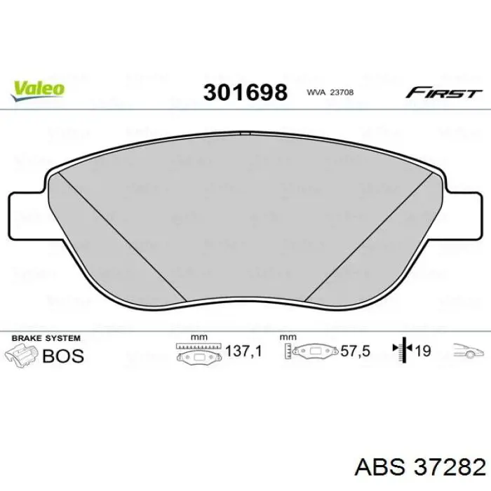Compre 37282 ABS Sapatas do freio dianteiras de disco