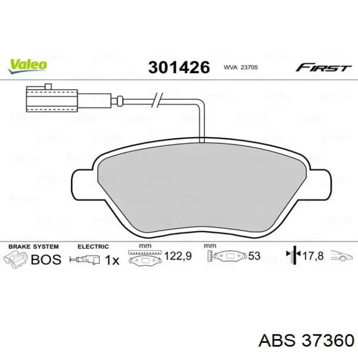 Sapatas do freio dianteiras de disco ABS 37360 preço, a partir de 31,96 USD