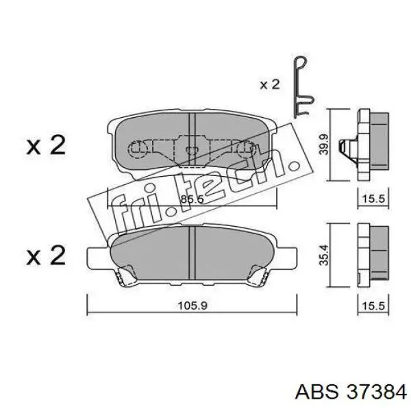 Sapatas do freio traseiras de disco ABS 37384 preço, a partir de 27,33 USD