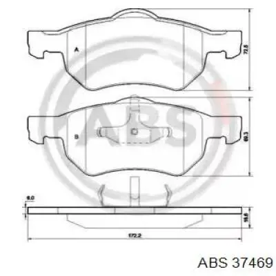 Sapatas do freio dianteiras de disco ABS 37469 preço, a partir de 49,26 USD