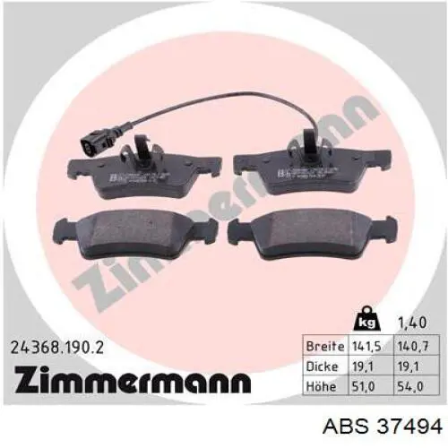 Sapatas do freio traseiras de disco ABS 37494 preço, a partir de 33,82 USD