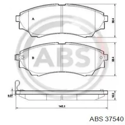 Sapatas do freio dianteiras de disco ABS 37540 preço, a partir de 31,32 USD