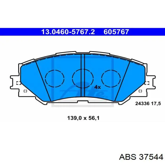 Sapatas do freio dianteiras de disco ABS 37544 preço, a partir de 32,36 USD