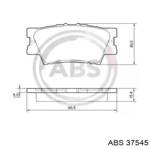 Compre 37545 ABS Sapatas do freio traseiras de disco