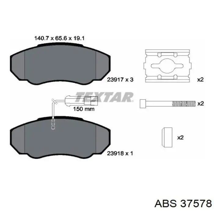 Compre 37578 ABS Sapatas do freio traseiras de disco
